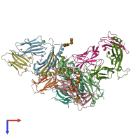 PDB entry 8trl coloured by chain, top view.