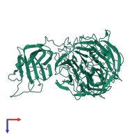 PDB entry 8tx6 coloured by chain, top view.