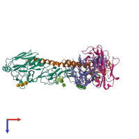 PDB entry 8txp coloured by chain, top view.