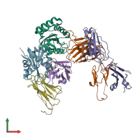 PDB entry 8tzn coloured by chain, front view.