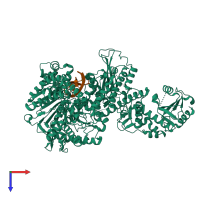 PDB entry 8u0w coloured by chain, top view.