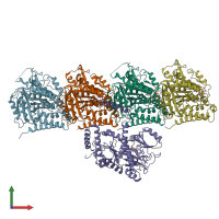 PDB entry 8u3z coloured by chain, front view.