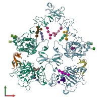 PDB entry 8u4i coloured by chain, front view.