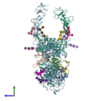 PDB entry 8u4i coloured by chain, side view.