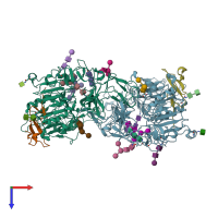PDB entry 8u4i coloured by chain, top view.