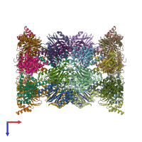 PDB entry 8u7u coloured by chain, top view.