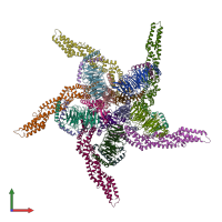 PDB entry 8u83 coloured by chain, front view.