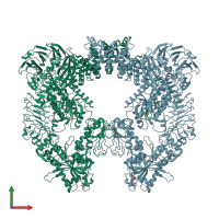 PDB entry 8u8a coloured by chain, front view.