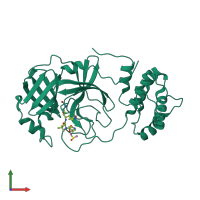 PDB entry 8u9v coloured by chain, front view.