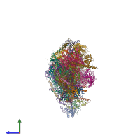 PDB entry 8uep coloured by chain, side view.