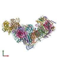 PDB entry 8uex coloured by chain, front view.