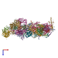 PDB entry 8uex coloured by chain, top view.