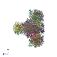 PDB entry 8ugn coloured by chain, side view.