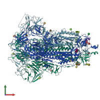 PDB entry 8ukf coloured by chain, front view.