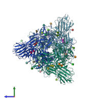 PDB entry 8ukf coloured by chain, side view.