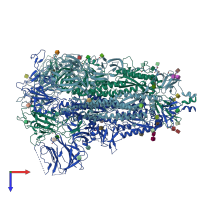 PDB entry 8ukf coloured by chain, top view.