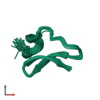 PDB entry 8ulm coloured by chain, ensemble of 20 models, front view.