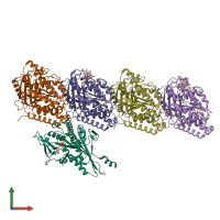 PDB entry 8utq coloured by chain, front view.