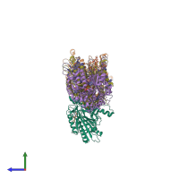 PDB entry 8utq coloured by chain, side view.