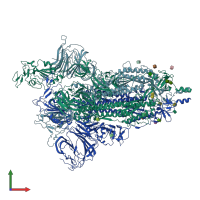 PDB entry 8uuo coloured by chain, front view.