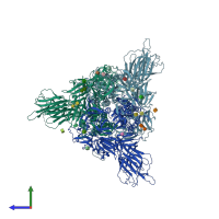 PDB entry 8uuo coloured by chain, side view.