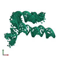 PDB entry 8uye coloured by chain, ensemble of 30 models, front view.