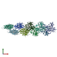 PDB entry 8uz1 coloured by chain, front view.