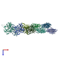 PDB entry 8uz1 coloured by chain, top view.