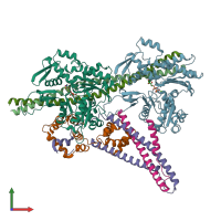 PDB entry 8v0k coloured by chain, front view.