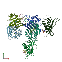 PDB entry 8v1l coloured by chain, front view.