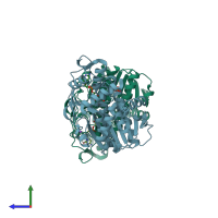 PDB entry 8v4h coloured by chain, side view.