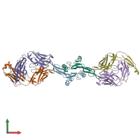 PDB entry 8v52 coloured by chain, front view.