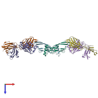 PDB entry 8v52 coloured by chain, top view.