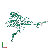 PDB entry 8vdc coloured by chain, front view.