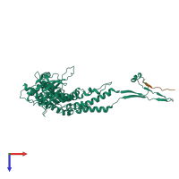 PDB entry 8vdc coloured by chain, top view.