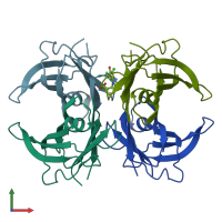 PDB entry 8ve5 coloured by chain, front view.