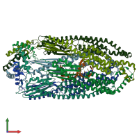 PDB entry 8ves coloured by chain, front view.