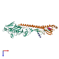 PDB entry 8vqn coloured by chain, top view.