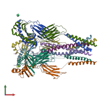 PDB entry 8vsp coloured by chain, front view.