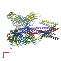 PDB entry 8vsp coloured by chain, top view.