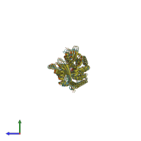 PDB entry 8vt7 coloured by chain, side view.