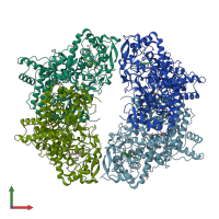 PDB entry 8w1w coloured by chain, front view.