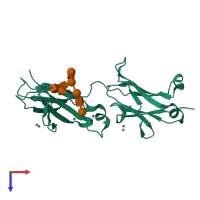 PDB entry 8w4m coloured by chain, top view.