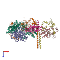 PDB entry 8w9c coloured by chain, top view.