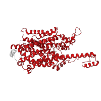 The deposited structure of PDB entry 8wby contains 2 copies of Pfam domain PF00209 (Sodium:neurotransmitter symporter family) in Sodium-dependent neutral amino acid transporter B(0)AT1. Showing 1 copy in chain A.