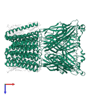 Proton-gated ion channel in PDB entry 8wcq, assembly 1, top view.