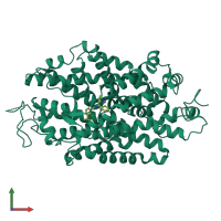 PDB entry 8wfk coloured by chain, front view.
