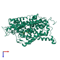 PDB entry 8wfk coloured by chain, top view.