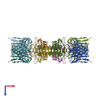 PDB entry 8wfm coloured by chain, top view.