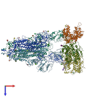 PDB entry 8wgv coloured by chain, top view.